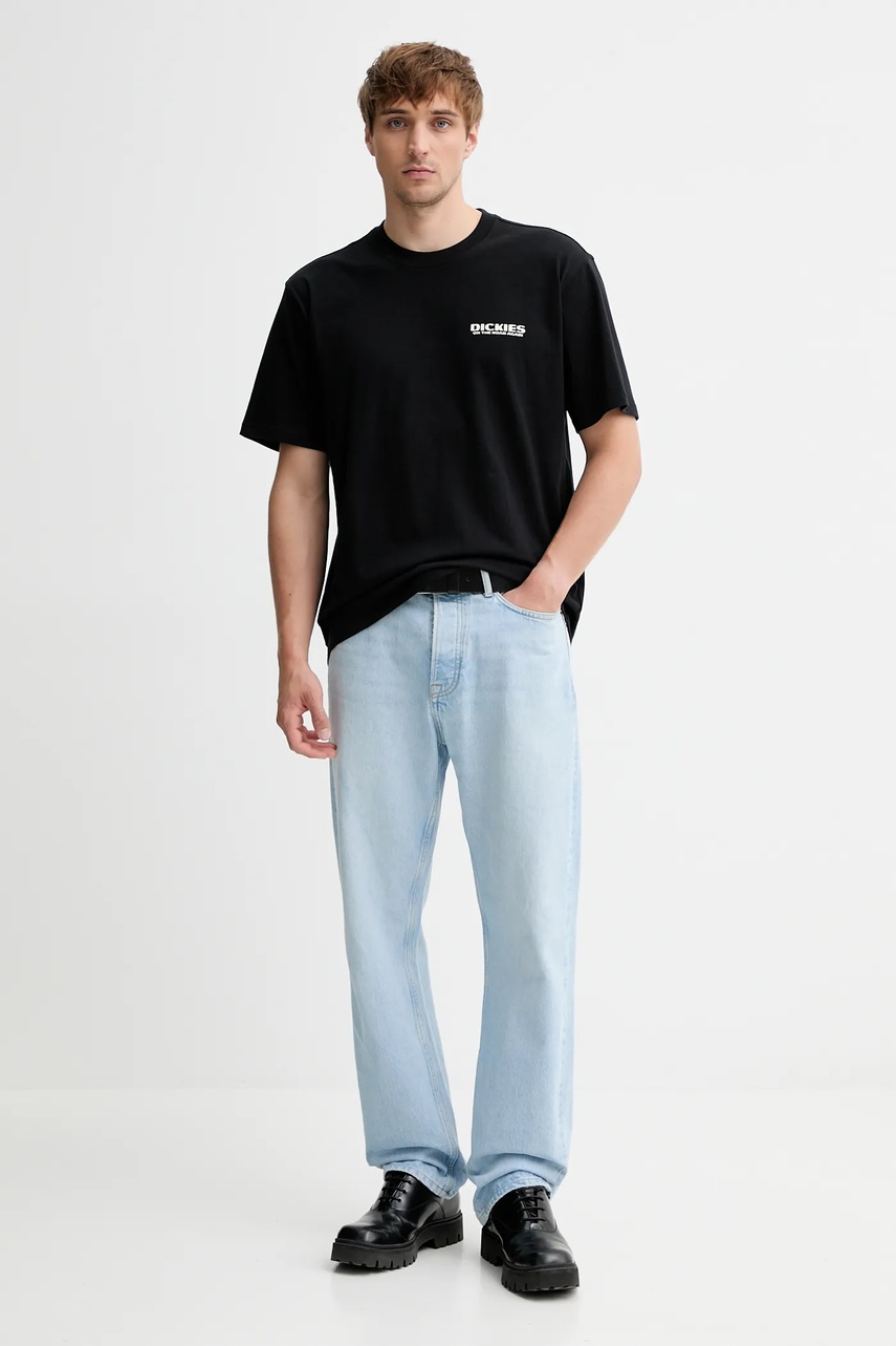 Хлопковая футболка Dickies цвет чёрный узор DK0A87QI