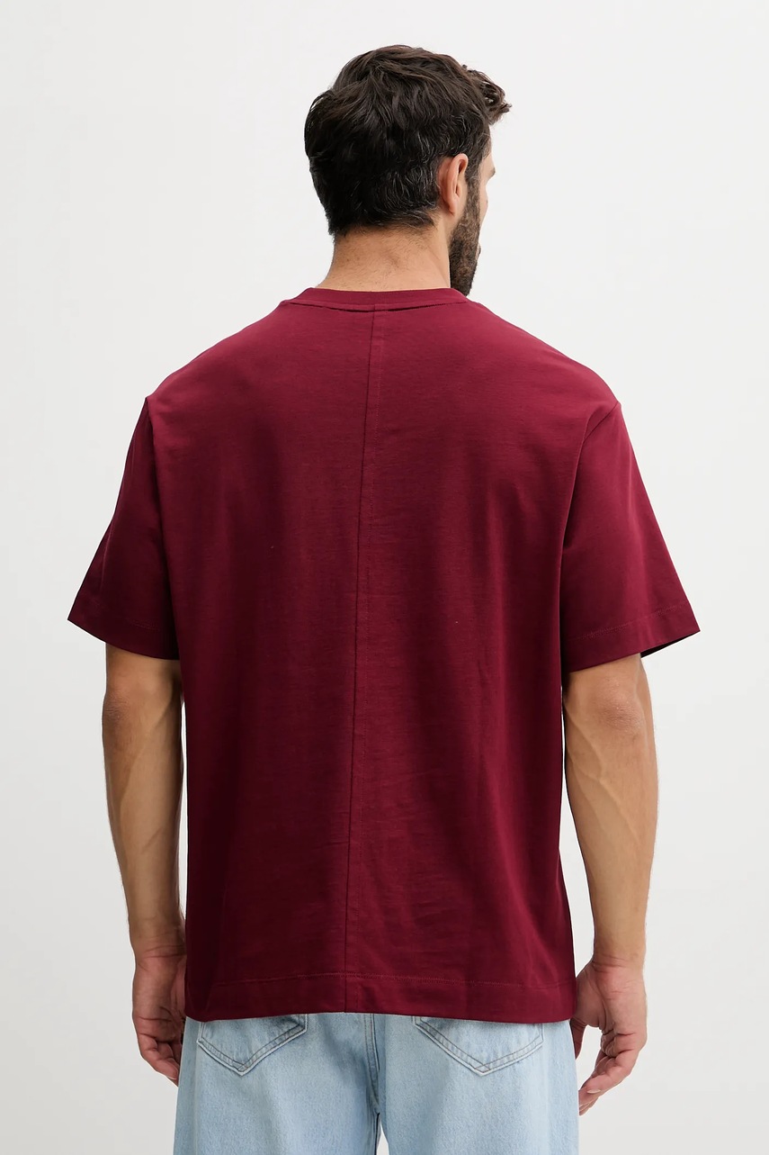 Хлопковая футболка Calvin Klein цвет бордовый с аппликацией LV04LD224G
