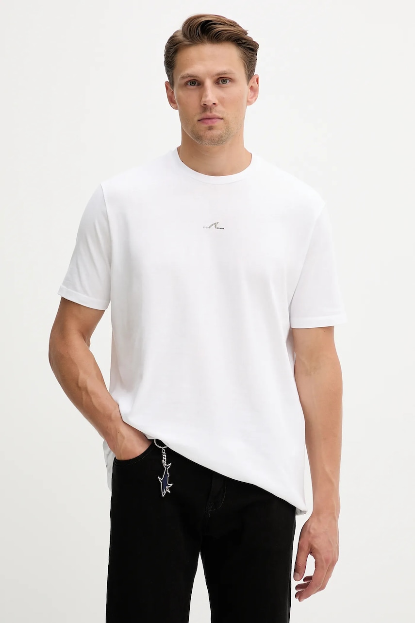 Paul&Shark tricou din bumbac Knitwear culoarea alb, cu imprimeu, 15311639