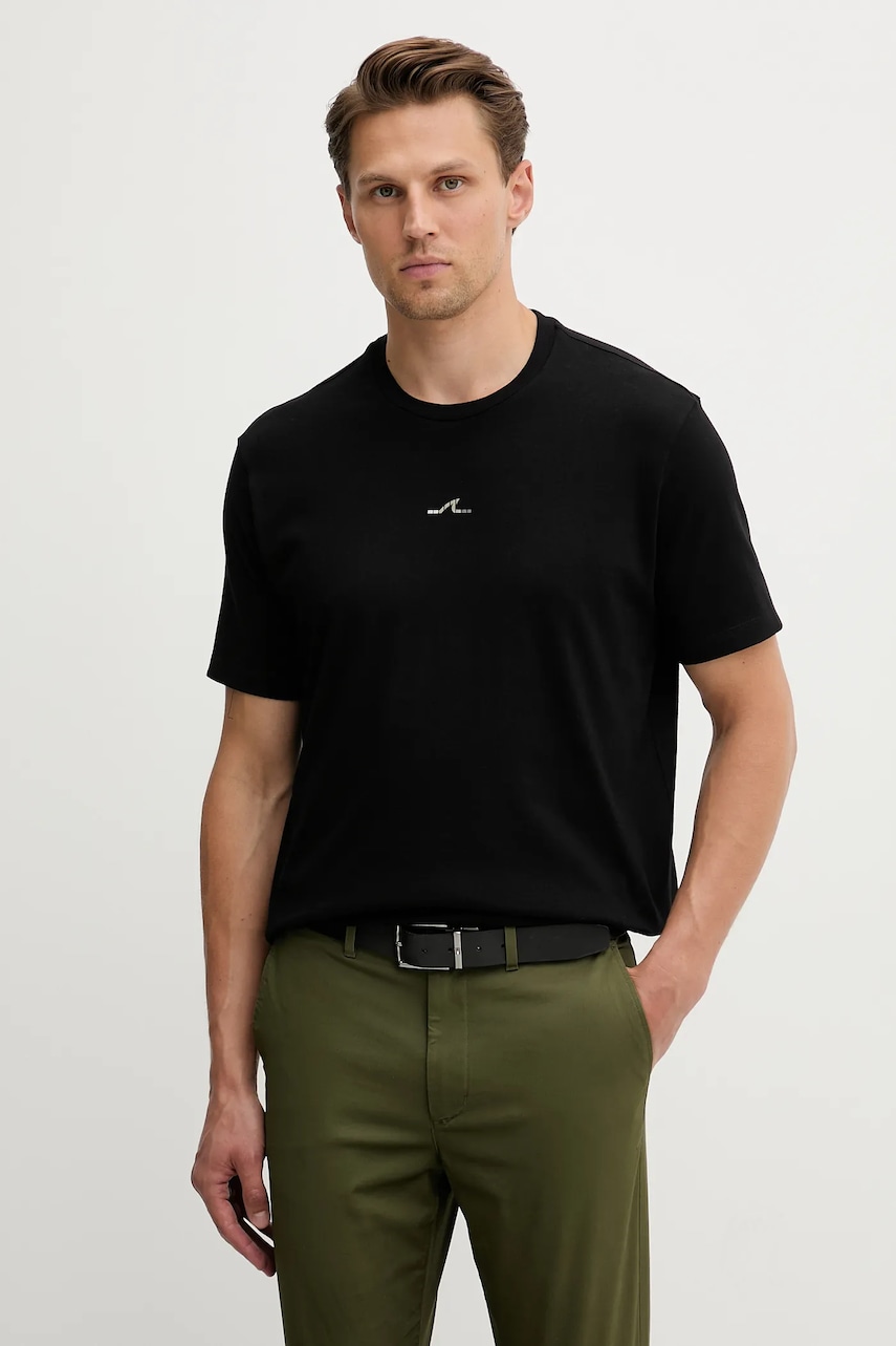 Paul&Shark tricou din bumbac Knitwear culoarea negru, cu imprimeu, 15311639