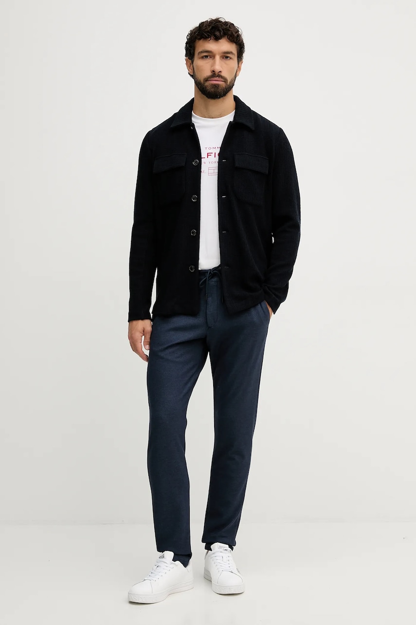 Хлопковая футболка Tommy Hilfiger цвет белый узор MW0MW40002 Хлопковая футболка Tommy Hilfiger цвет белый узор MW0MW40002