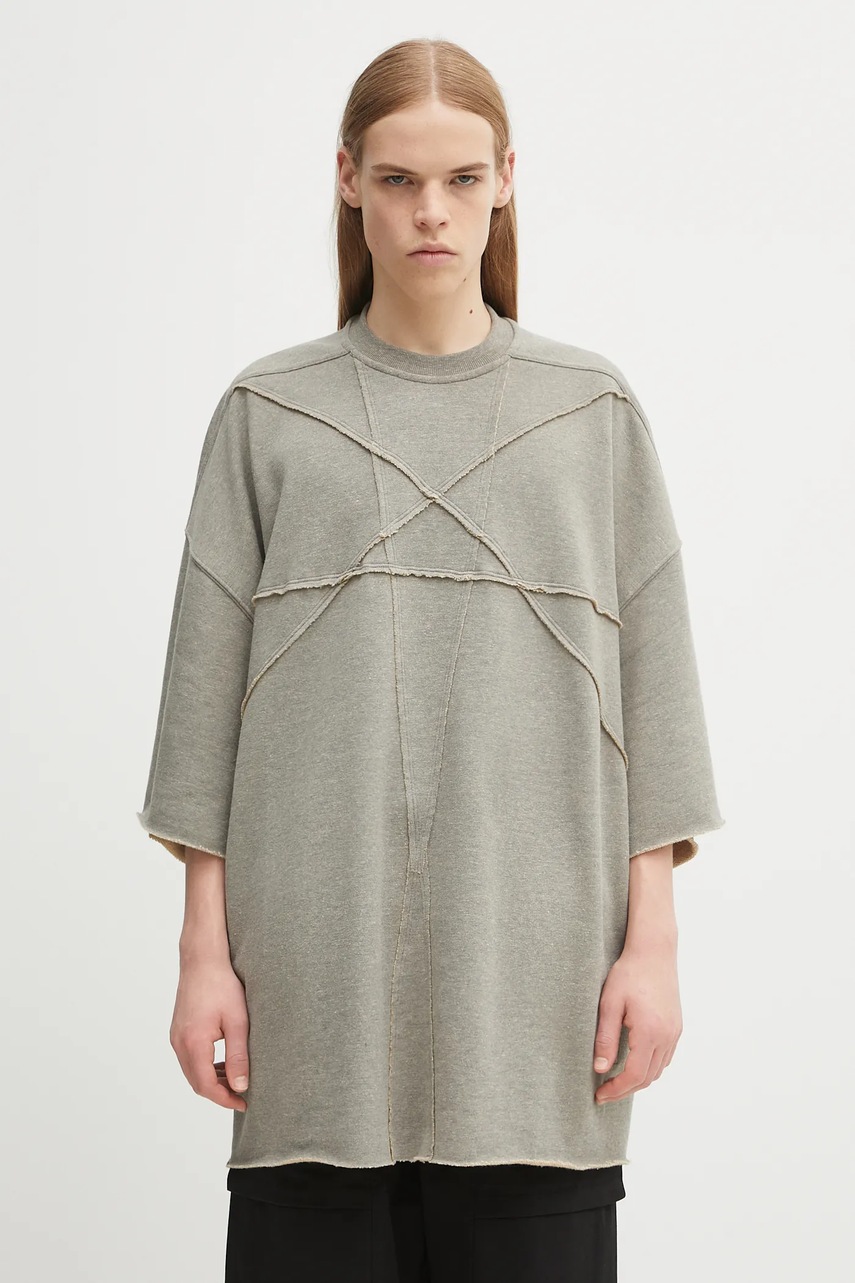 Tričko Rick Owens DRKSHDW Tommy T pánské, šedá barva, DU02E7259.FGMET2