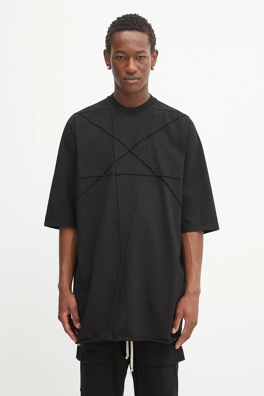 Bavlněné tričko Rick Owens DRKSHDW Jumbo Ss T pánské, černá barva, DU02E7274.RIGET2