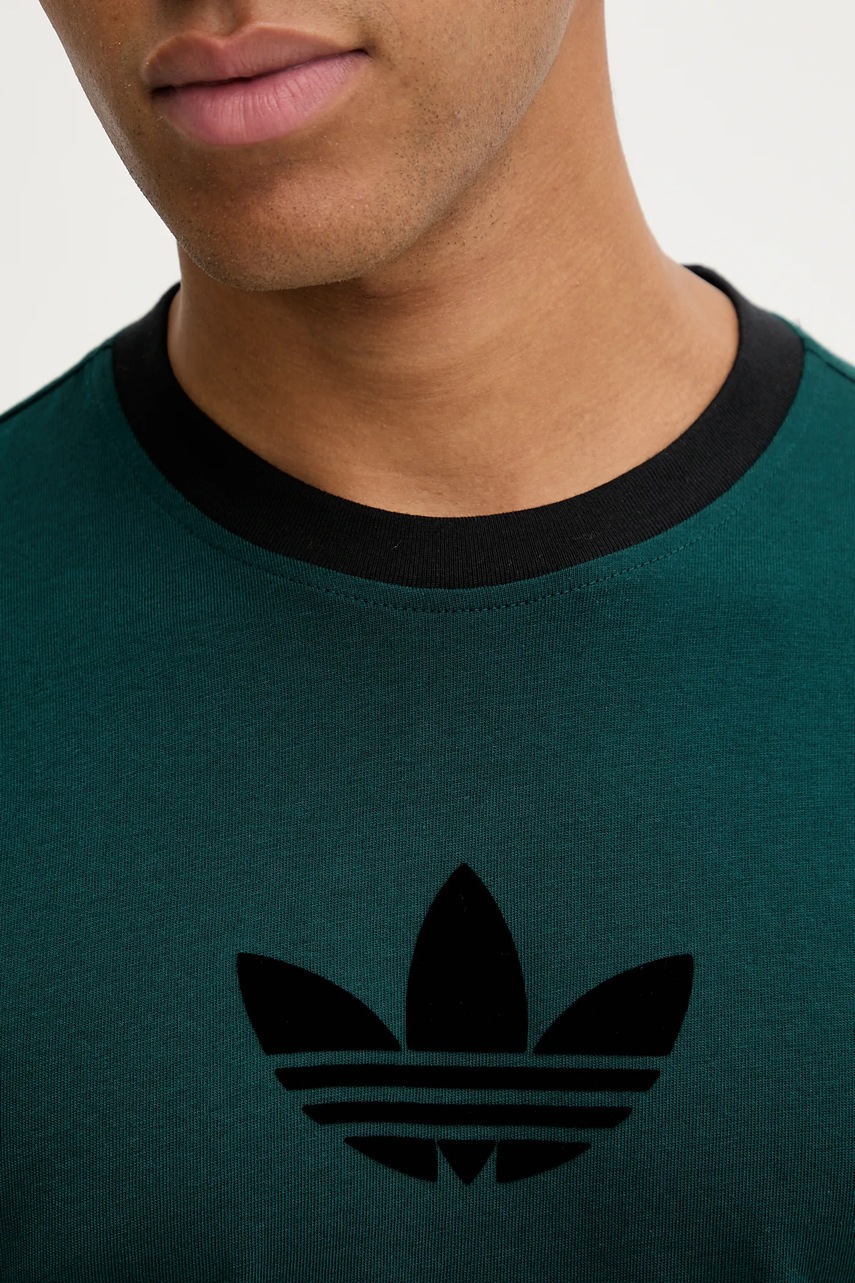 Βαμβακερό μπλουζάκι adidas Originals Adicolor loose 2000s ανδρικό, χρώμα: πράσινο, JX1513 φωτογραφία