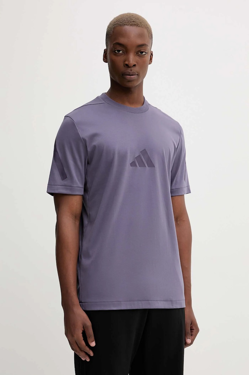 adidas tricou din bumbac adidas x Z.N.E culoarea violet, cu imprimeu, JW4740
