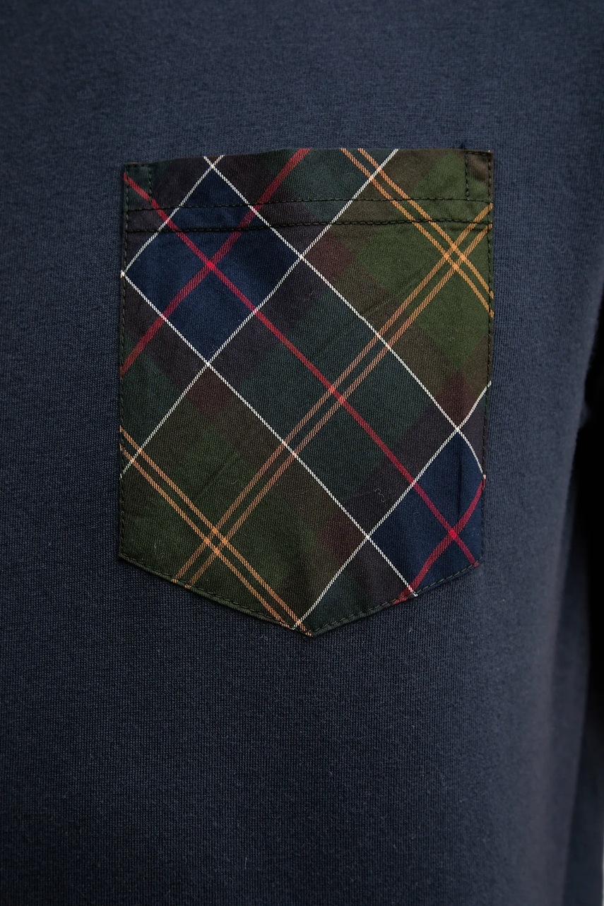 Βαμβακερό μπλουζάκι Barbour ανδρικό, χρώμα: ναυτικό μπλε, MTS1470 φωτογραφία