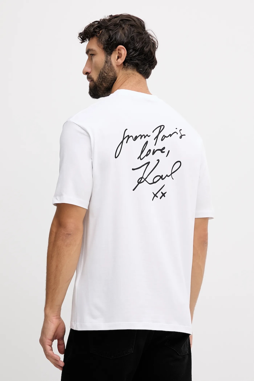 Karl Lagerfeld tricou Karl Lagerfeld x Paris Hilton culoarea alb, cu imprimeu, 554235.755420