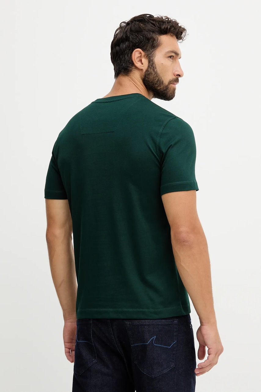 Хлопковая футболка Aeronautica Militare цвет зелёный с аппликацией TS1580UJ00372