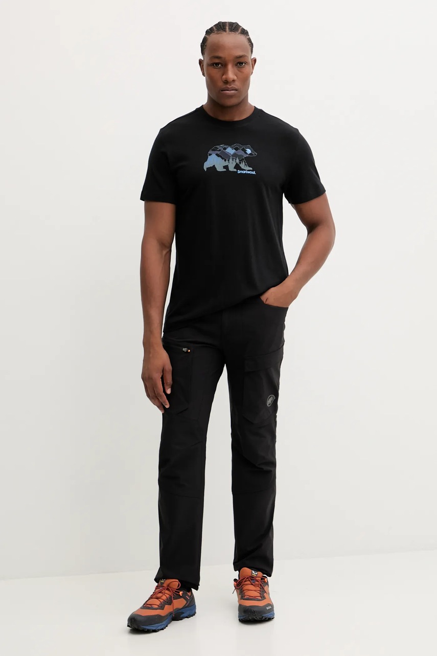 Спортивная футболка Smartwool цвет чёрный с принтом SW002777
