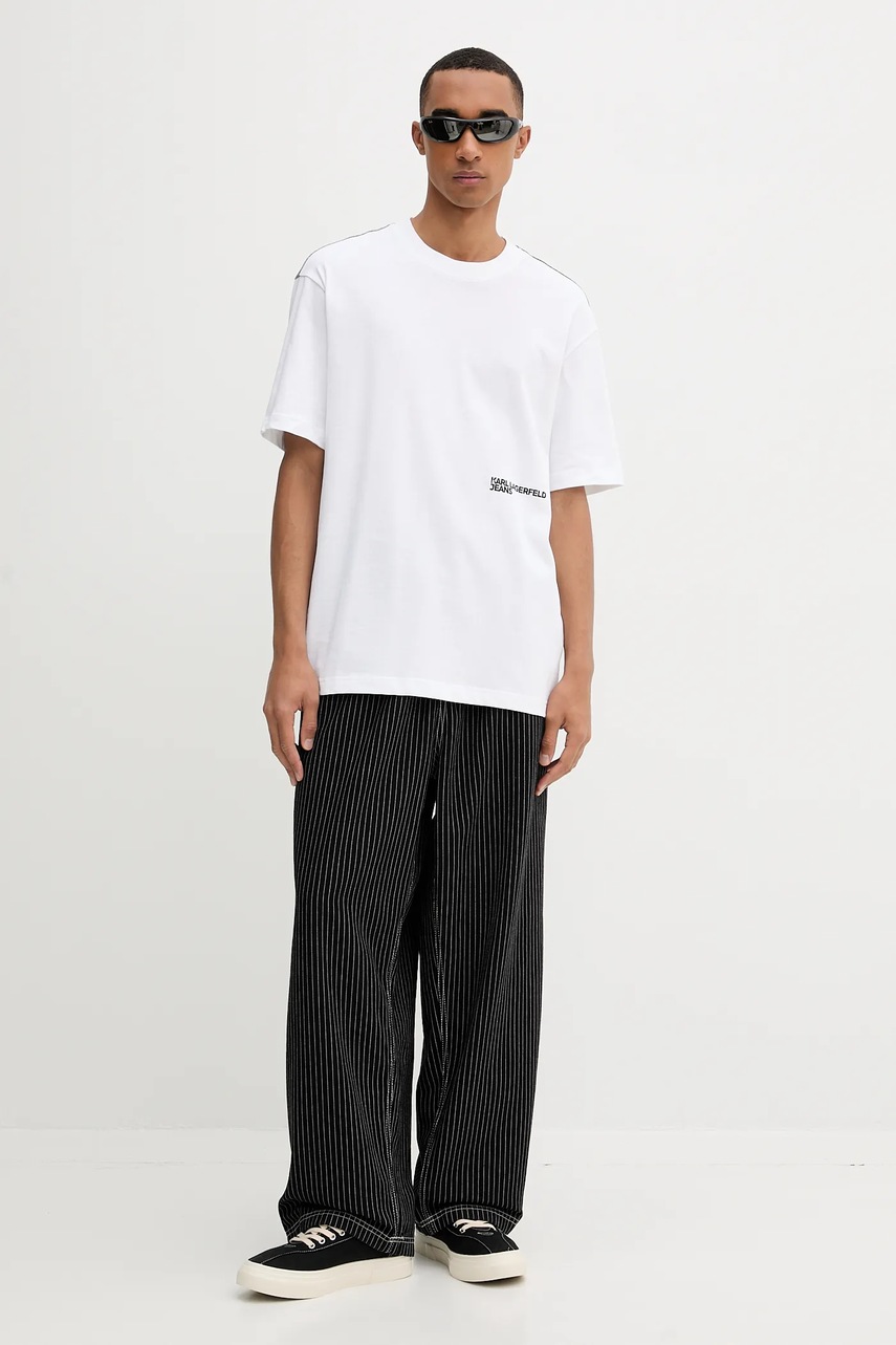 Хлопковая футболка Karl Lagerfeld Jeans цвет белый с принтом A4M17030