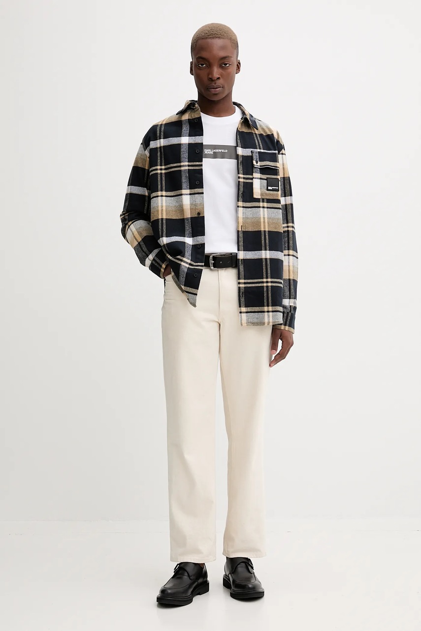 Хлопковая футболка Karl Lagerfeld Jeans цвет белый с принтом A4M17019