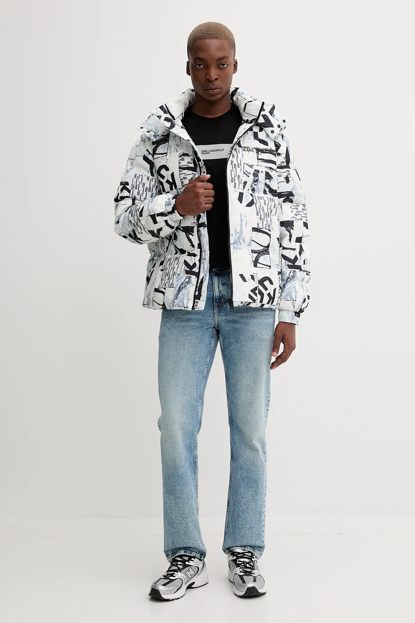 Хлопковая футболка Karl Lagerfeld Jeans цвет чёрный с принтом A4M17019