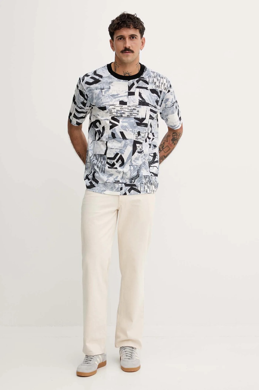 Хлопковая футболка Karl Lagerfeld Jeans цвет серый узор A4M17031