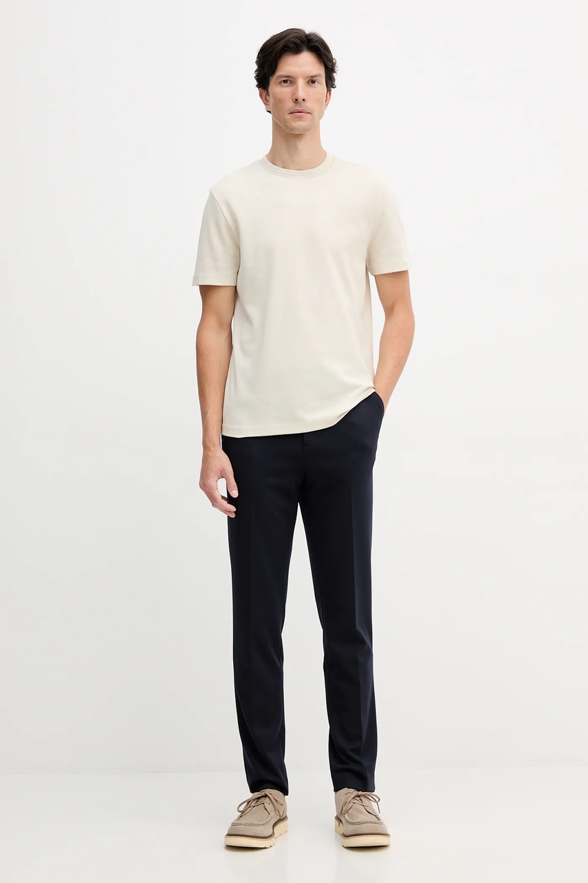 Хлопковая футболка BOSS цвет белый однотонная 50549601