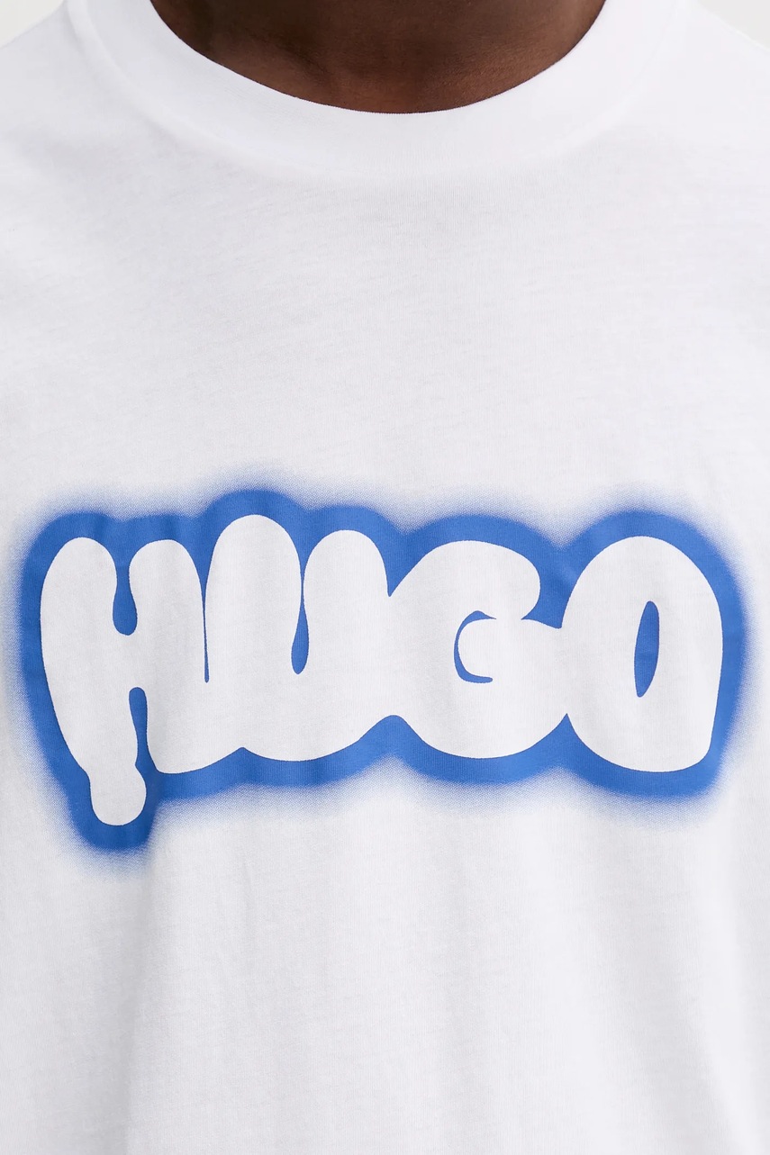 Βαμβακερό μπλουζάκι Hugo Blue ανδρικό, χρώμα: άσπρο, 50549155 φωτογραφία