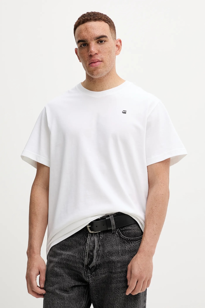 G-Star tricou din bumbac culoarea alb, cu imprimeu, D26839.C784