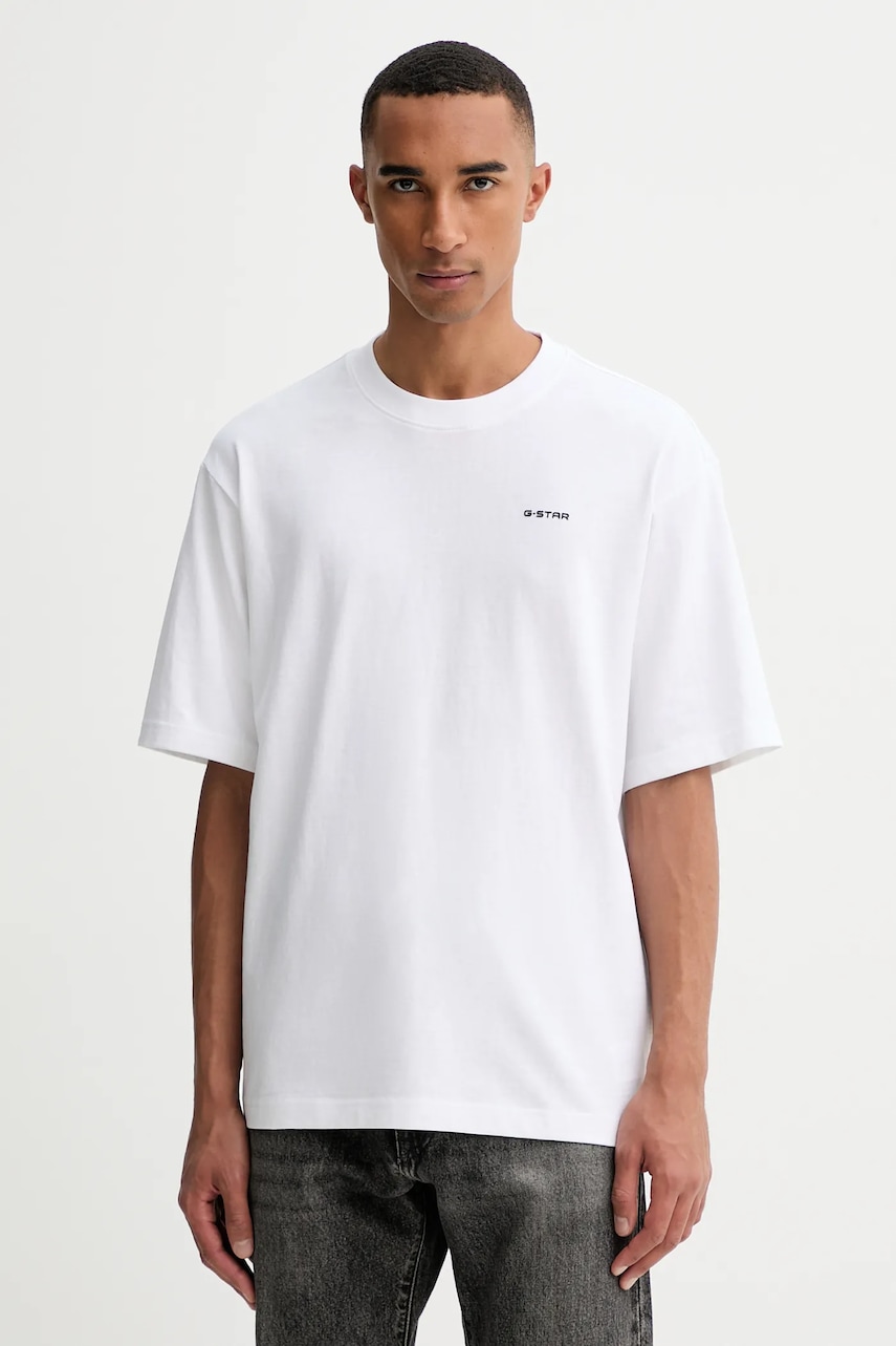 G-Star tricou din bumbac culoarea alb, uni, D26817.D593 G-Star tricou din bumbac culoarea alb, uni, D26817.D593