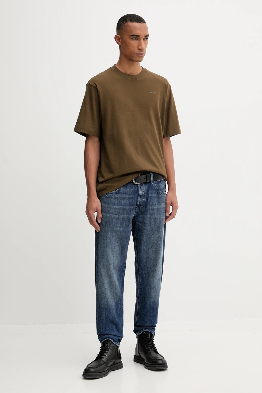 Хлопковая футболка G-Star цвет зелёный однотонная D26817.D593