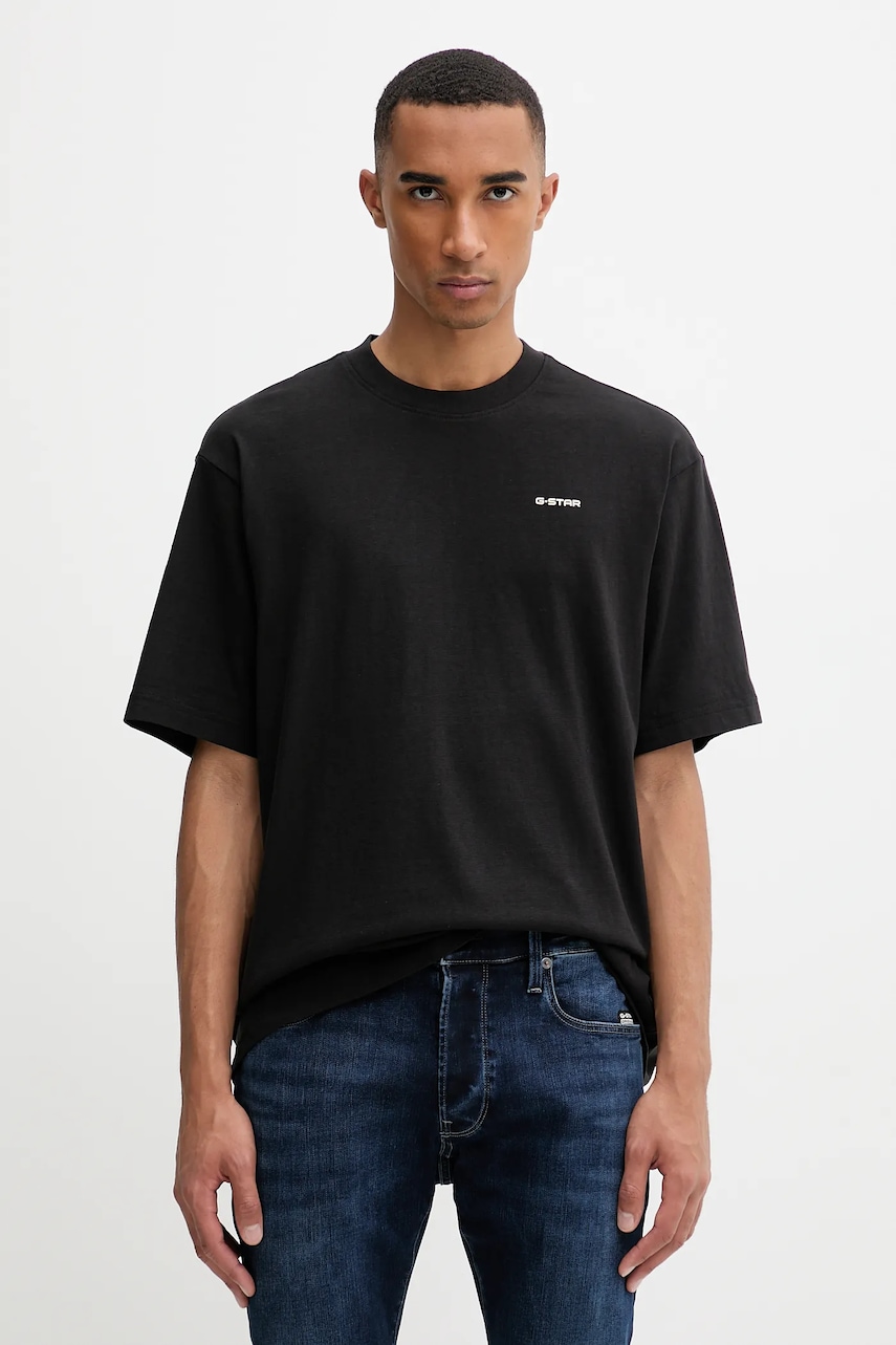 G-Star tricou din bumbac culoarea negru, uni, D26817.D593