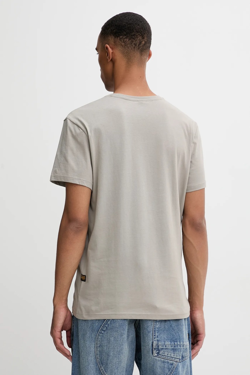 Βαμβακερό μπλουζάκι G-Star ανδρικό, χρώμα: γκρι, D24449-336 φωτογραφία