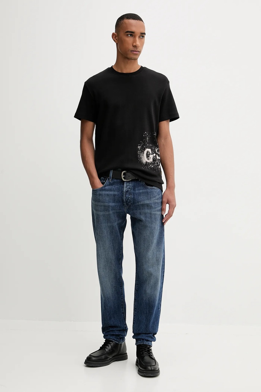 Хлопковая футболка G-Star цвет чёрный узор D26819.D976