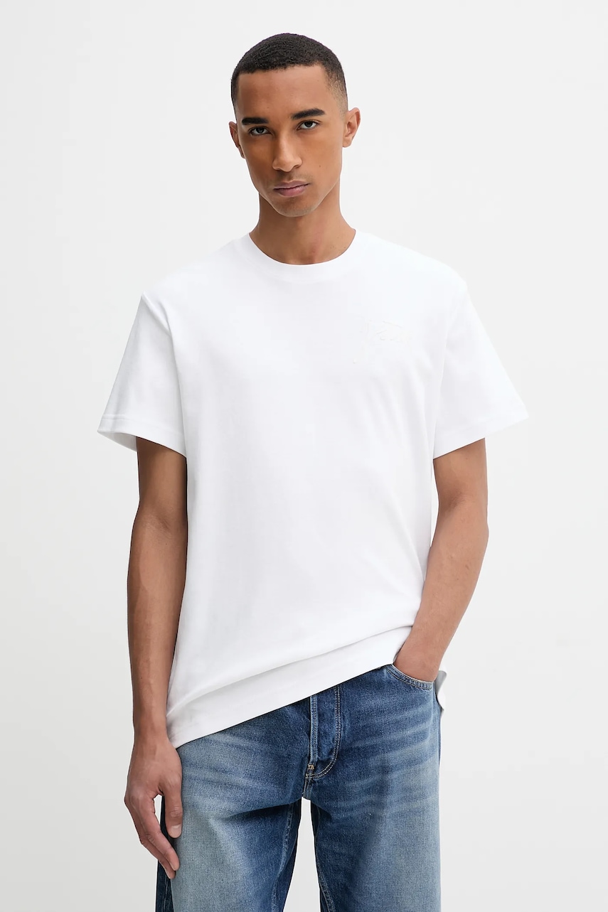 G-Star tricou din bumbac culoarea alb, uni, D26823.D976