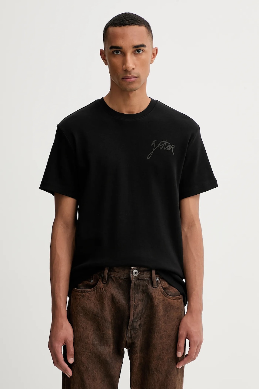G-Star tricou din bumbac culoarea negru, uni, D26823.D976 G-Star tricou din bumbac culoarea negru, uni, D26823.D976