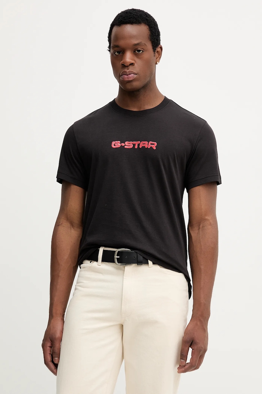 G-Star tricou din bumbac culoarea negru, cu imprimeu, D26832.D975
