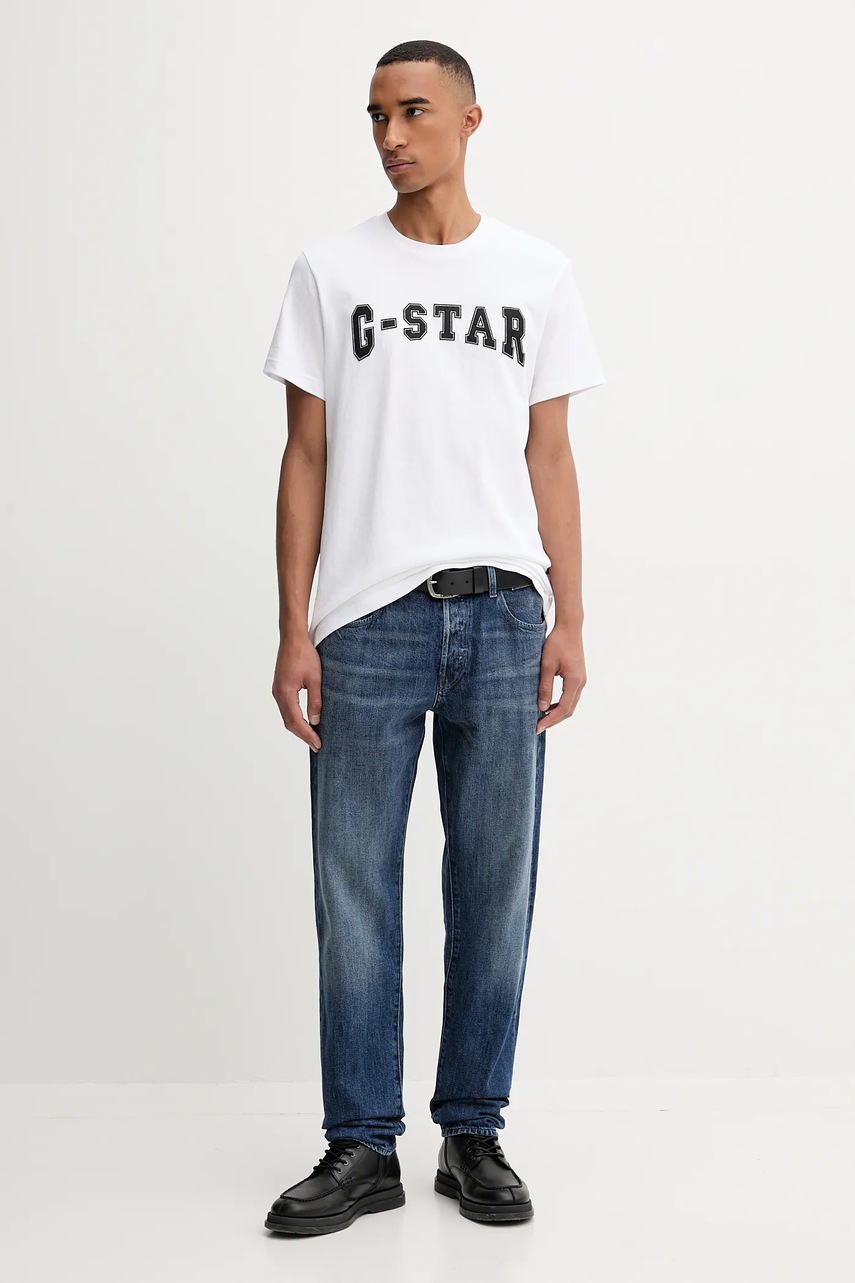 Хлопковая футболка G-Star цвет белый с аппликацией D26840.C336