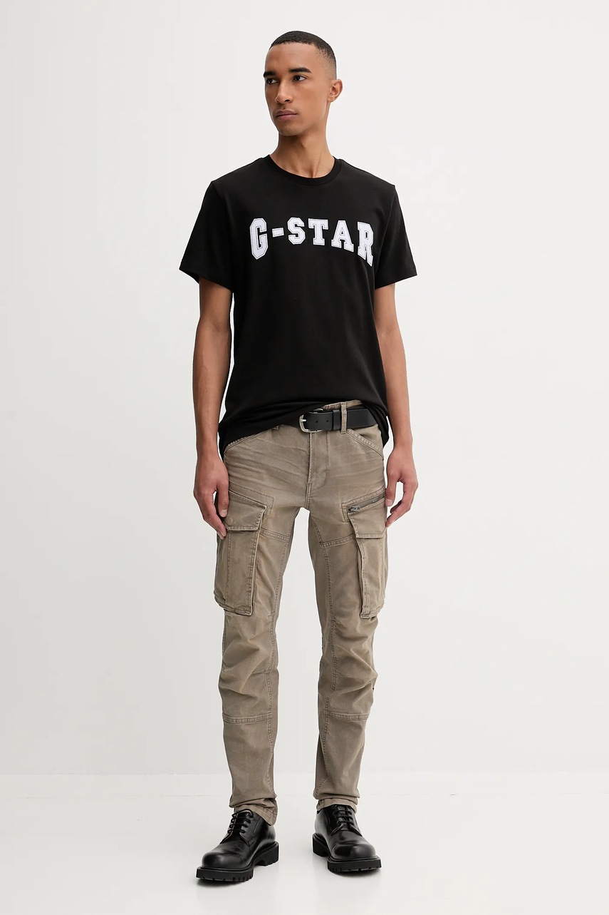 Хлопковая футболка G-Star цвет чёрный с аппликацией D26840.C336