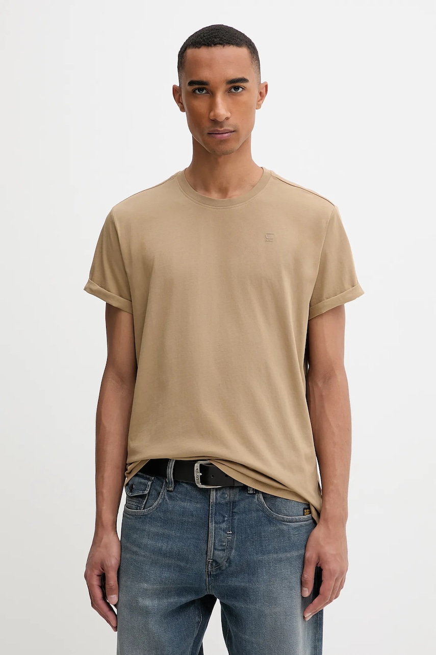 G-Star tricou din bumbac culoarea verde, uni, D16396-B353