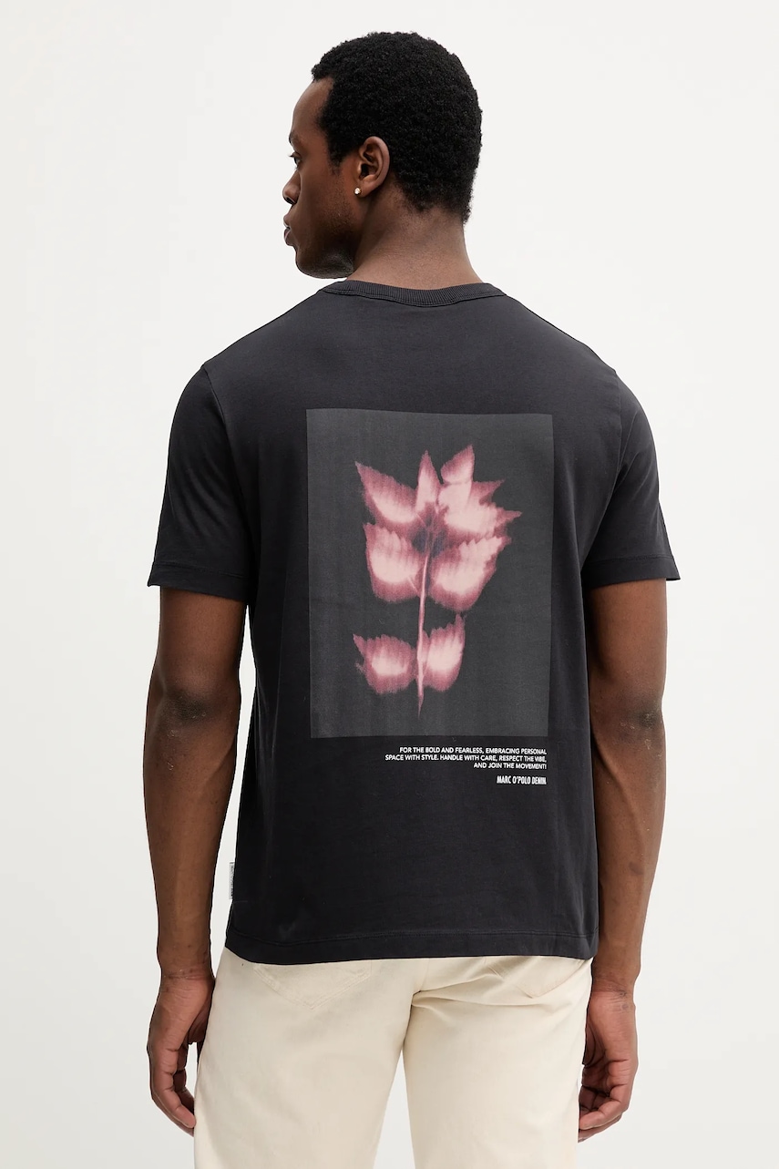 Marc O'Polo tricou din bumbac culoarea negru, cu imprimeu, 5000007146