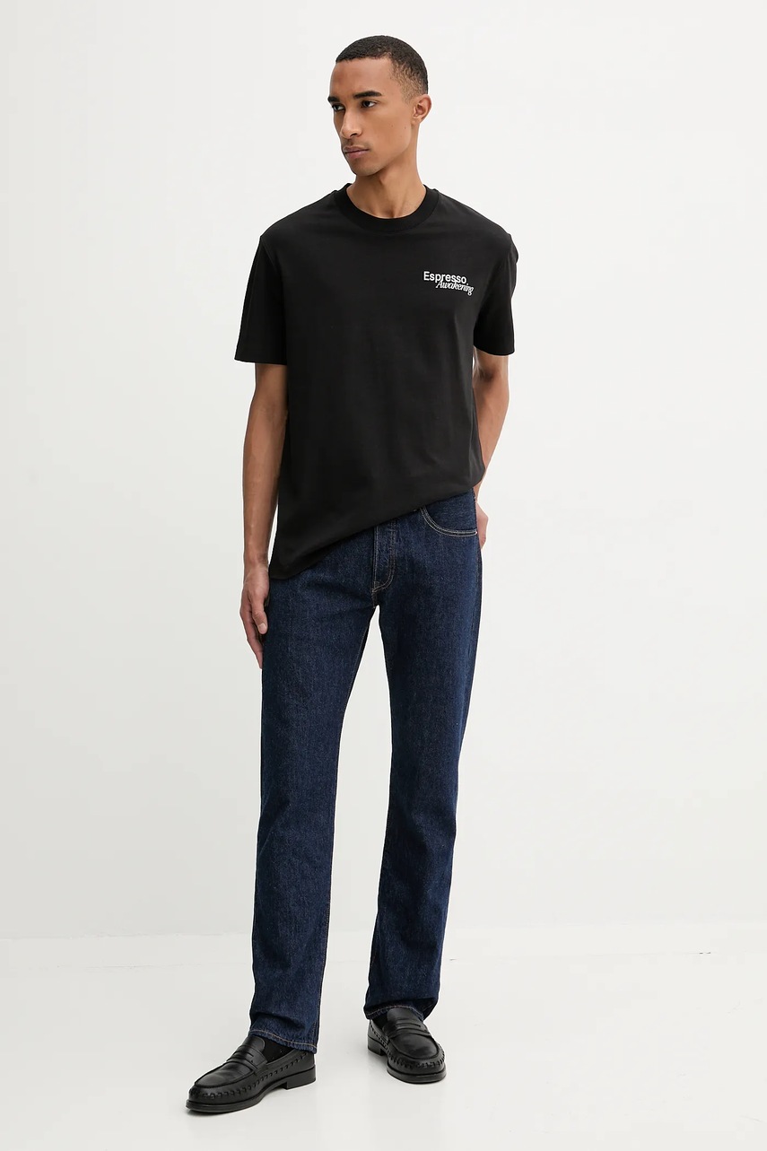 Хлопковая футболка Marc OPolo цвет чёрный с принтом 5000007619