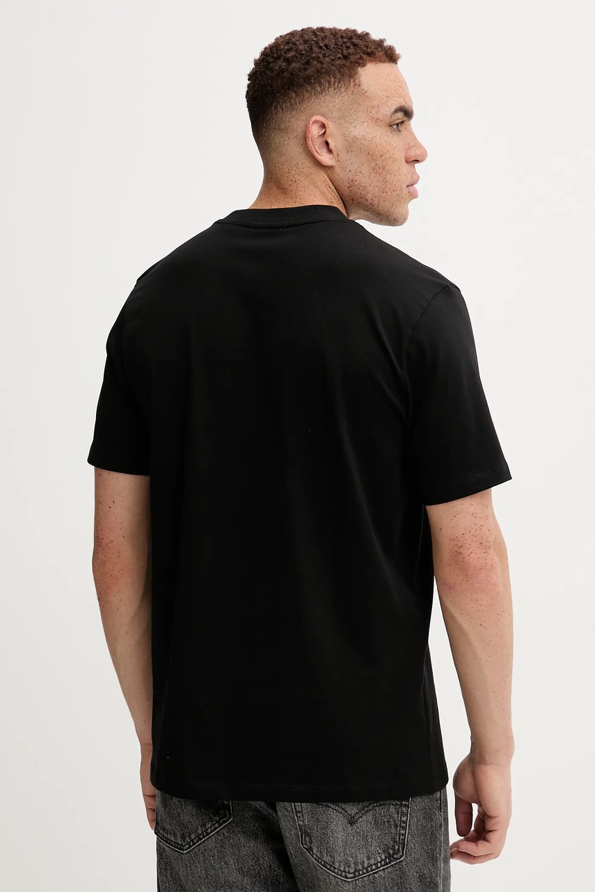 Хлопковая футболка HUGO цвет чёрный с принтом 50546867