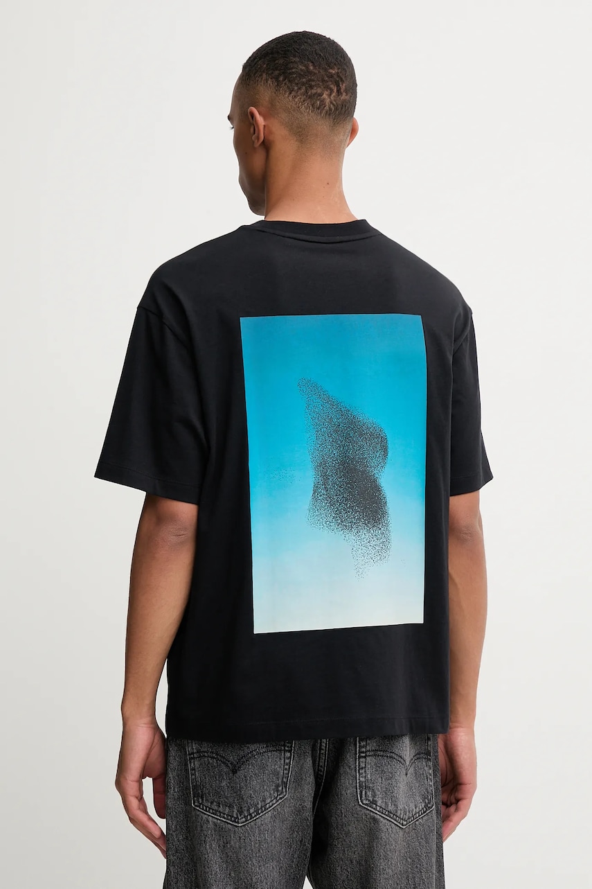 HUGO tricou din bumbac culoarea negru, cu imprimeu, 50549156