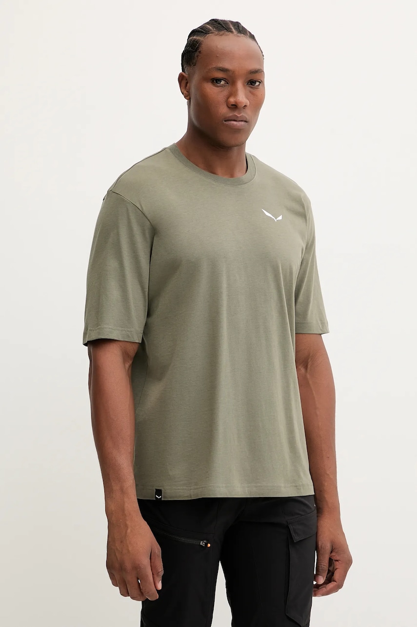 Salewa tricou sport Eagle Glacier Loose culoarea verde, cu imprimeu, 00.0000029200