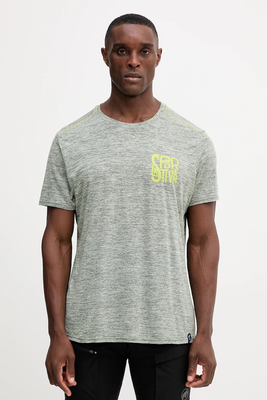 LA Sportiva tricou sport Pocket Logo culoarea verde, cu imprimeu, ZACT150