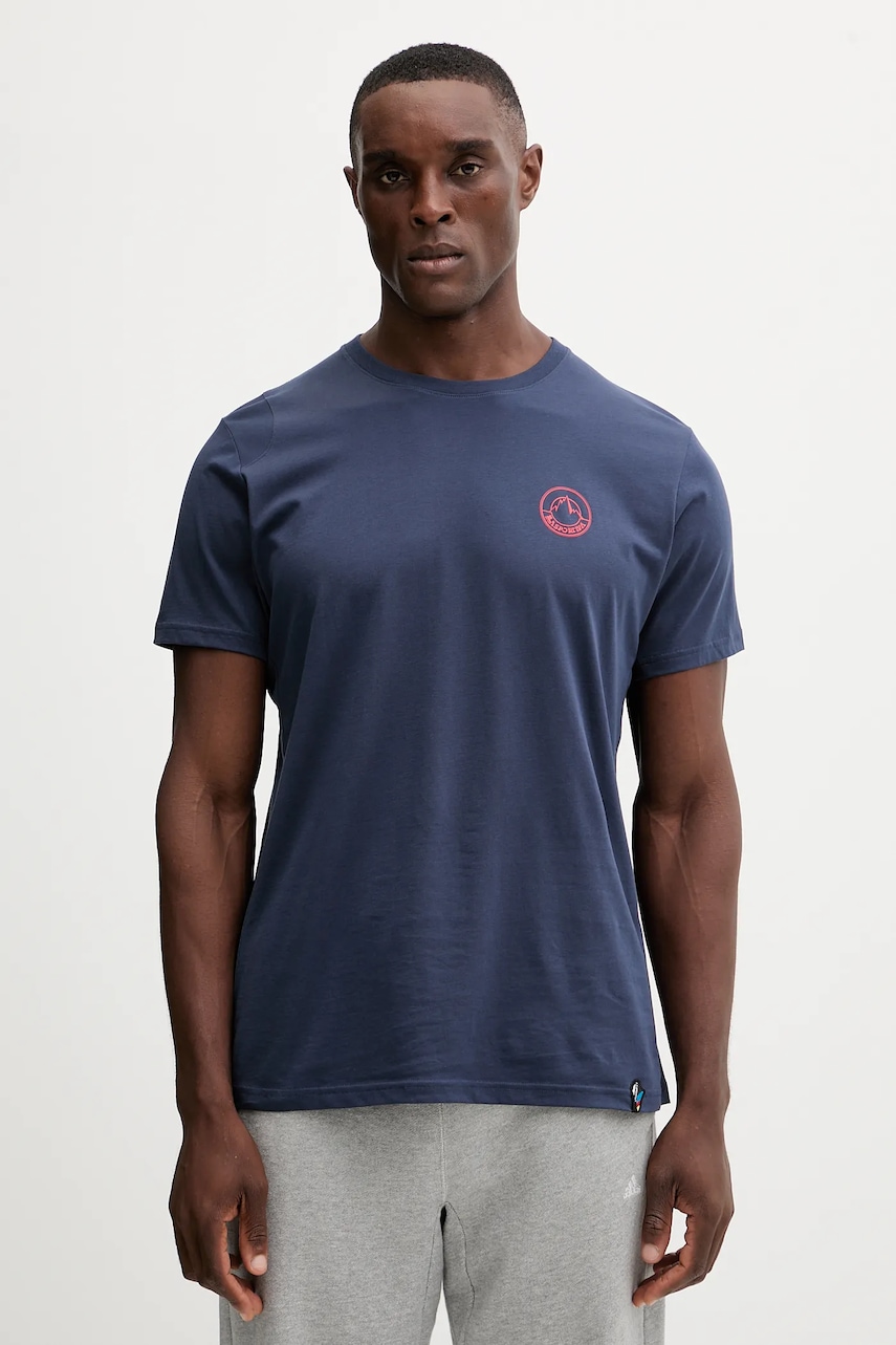 LA Sportiva tricou din bumbac Circle Logo culoarea bleumarin, cu imprimeu, ZACT189