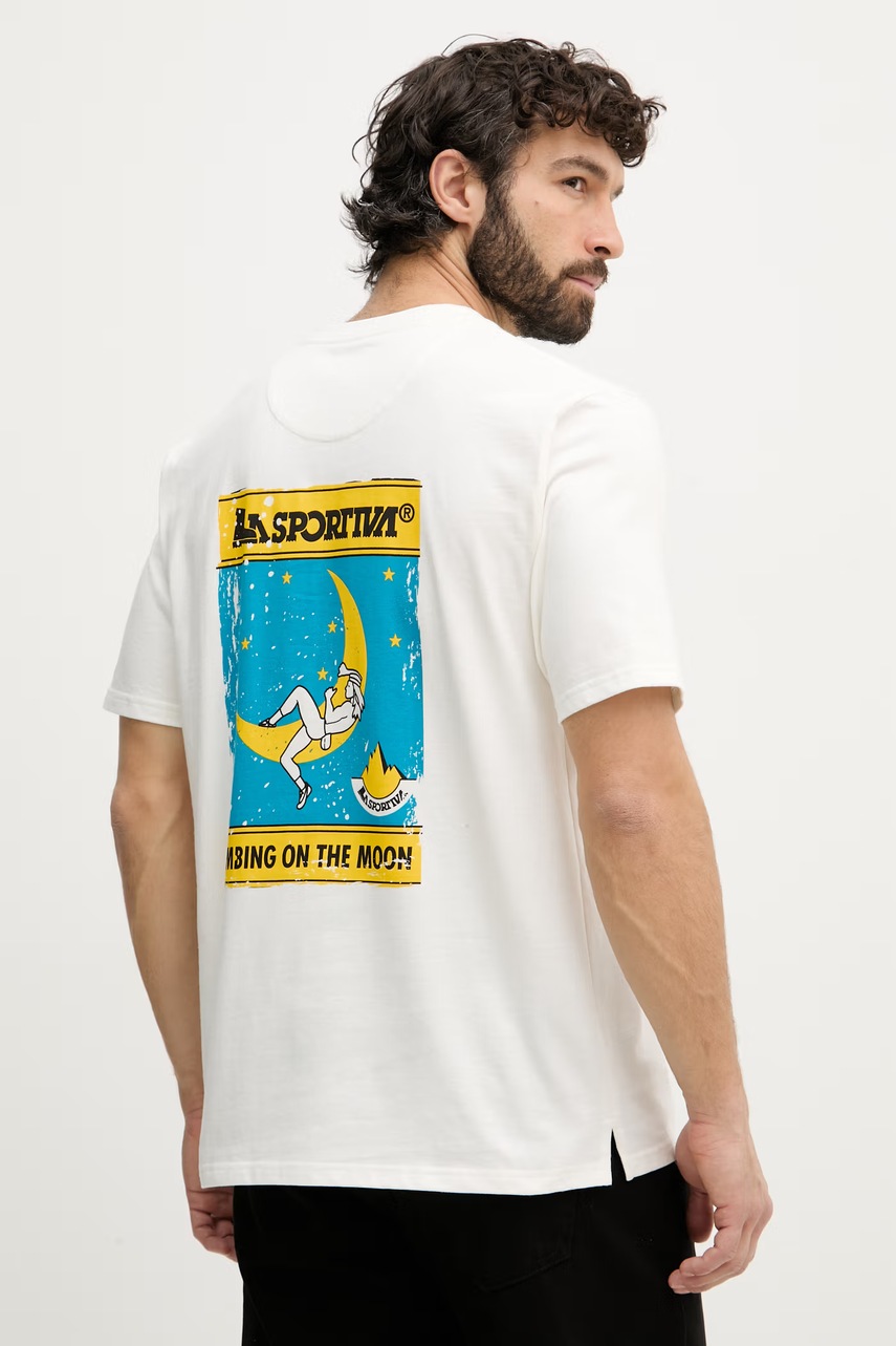 La Sportiva t-shirt ανδρικό βαμβακερό Moon Climb ZACT193 μπεζ S,M,XL,L
