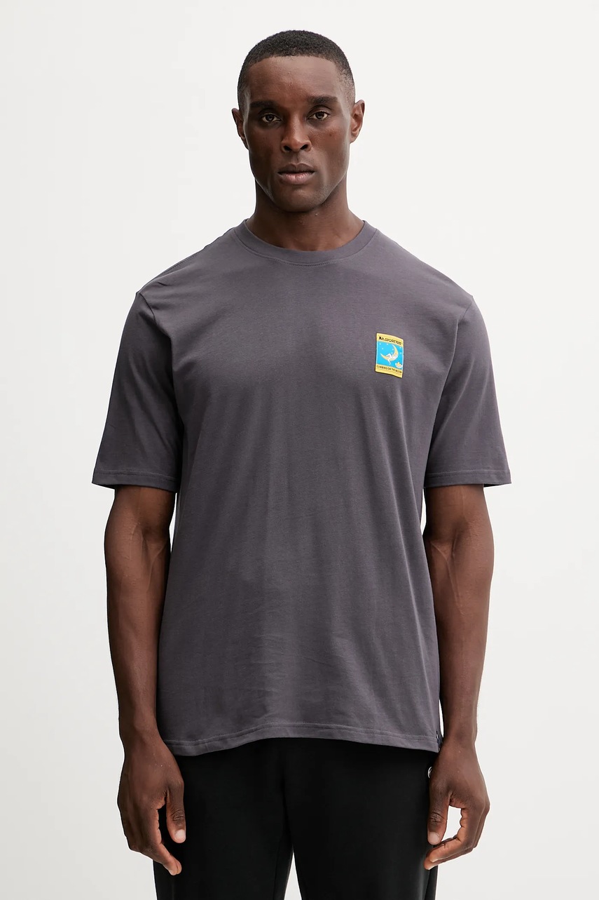 Levně Bavlněné tričko LA Sportiva Moon Patch pánské, šedá barva, ZACT231