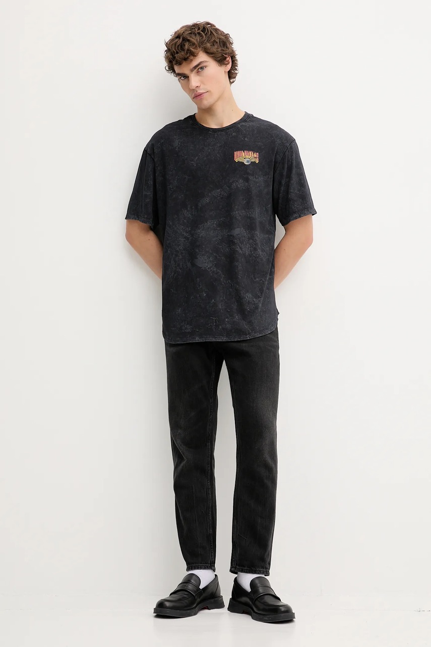 Хлопковая футболка Von Dutch цвет серый с принтом VD.1.H.TR.REAPER