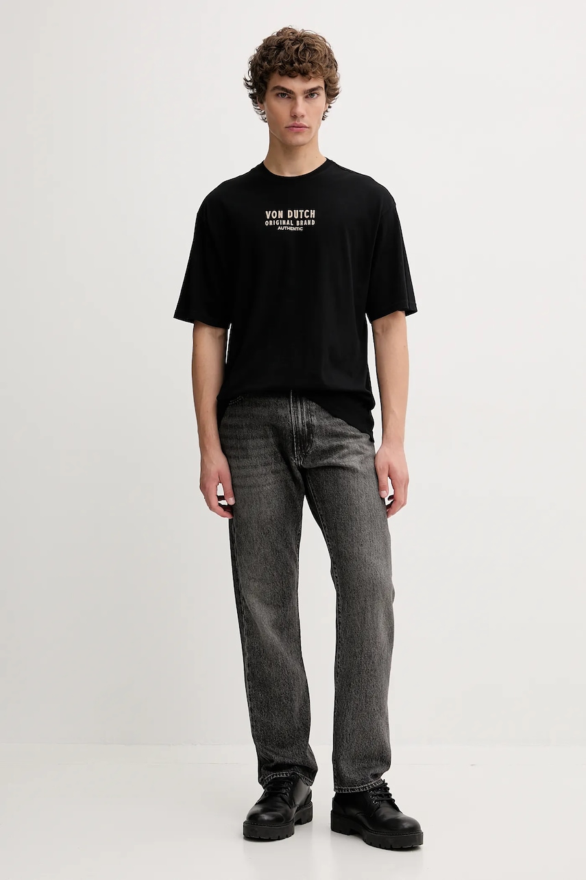 Хлопковая футболка Von Dutch цвет чёрный с принтом VD.1.H.TR.TIGER Хлопковая футболка Von Dutch цвет чёрный с принтом VD.1.H.TR.TIGER