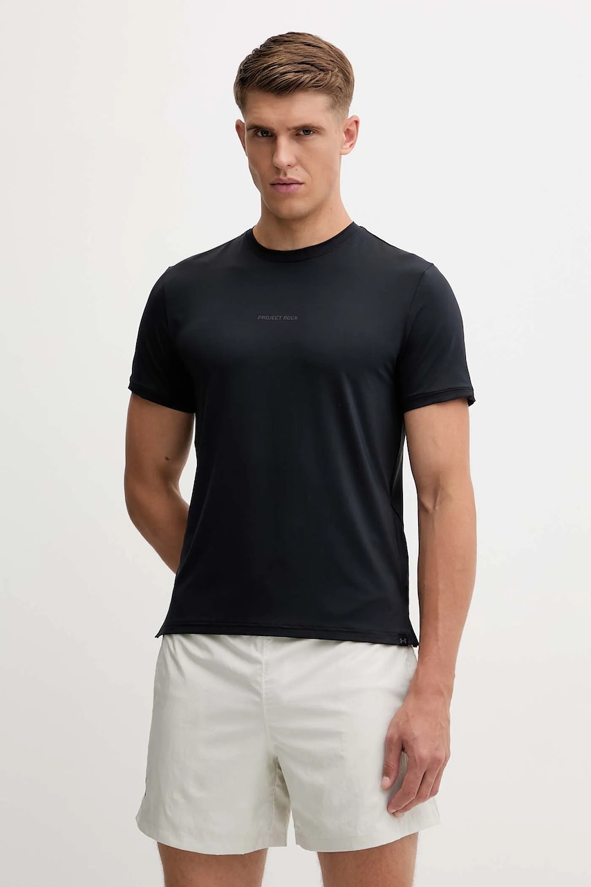 Under Armour tricou sport Project Rock culoarea negru, uni, 6007149