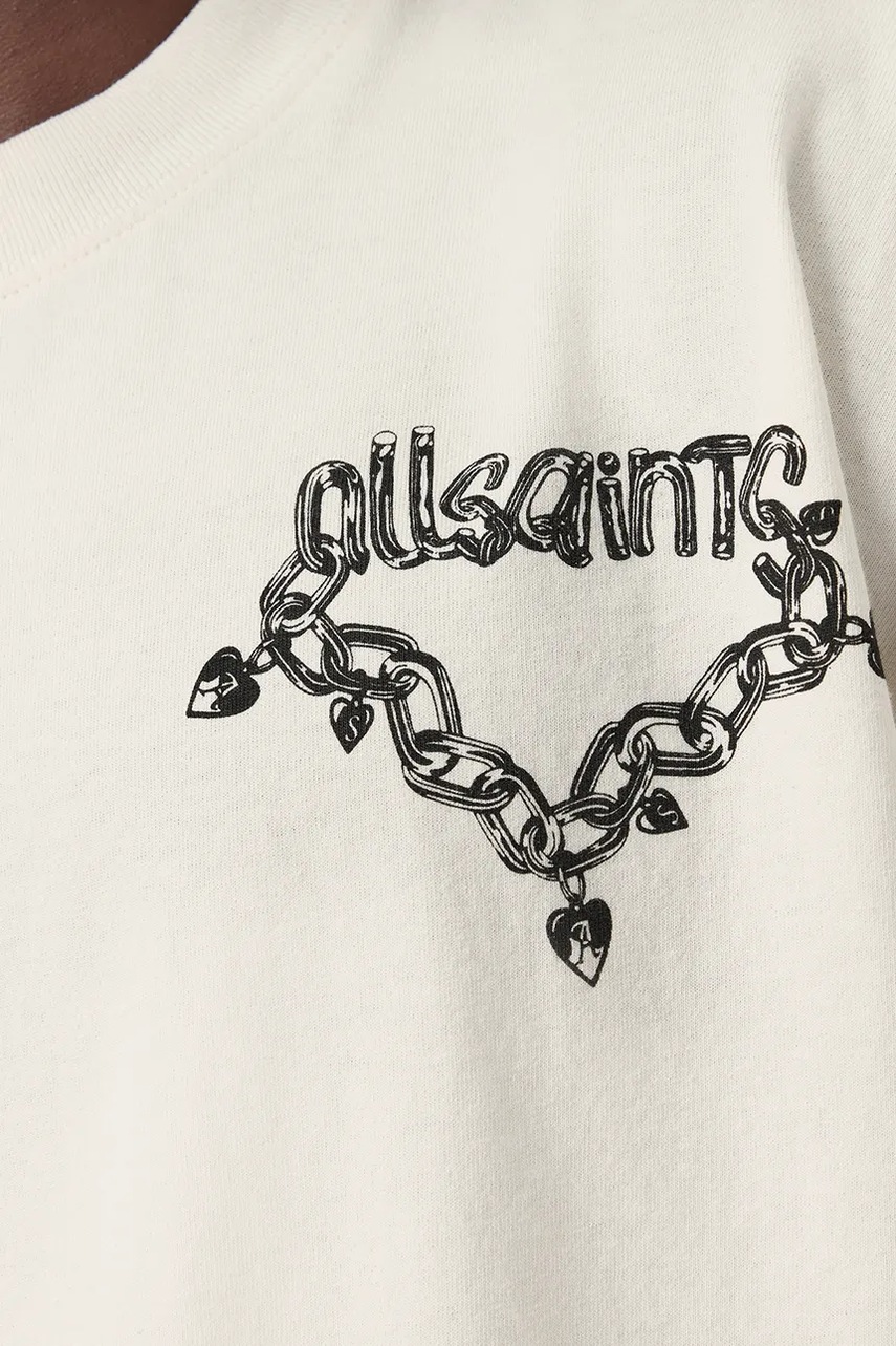Хлопковая футболка AllSaints DRIP цвет белый с принтом M005PD