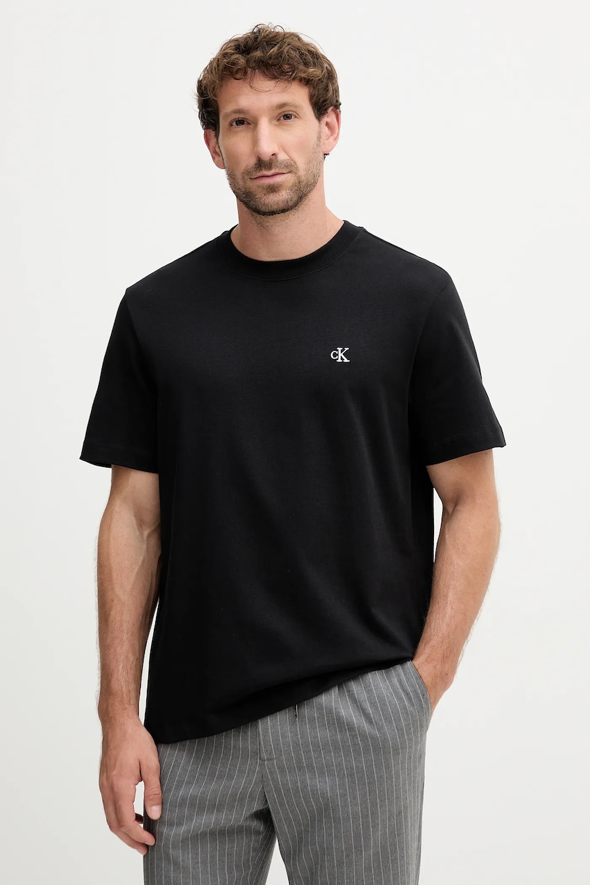 Levně Bavlněné tričko Calvin Klein Jeans pánské, černá barva, LV04RC275G