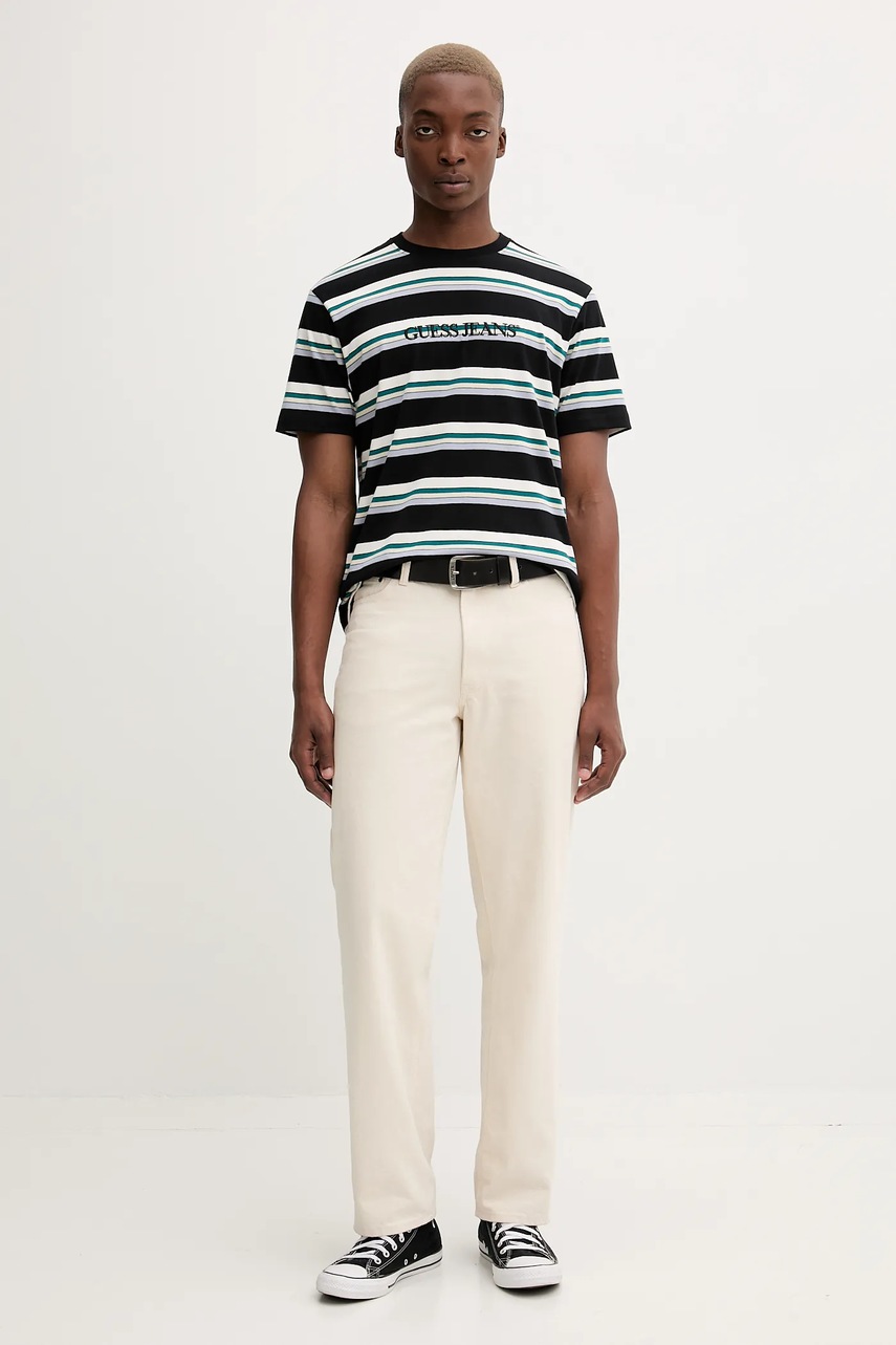 Хлопковая футболка Guess Jeans цвет чёрный узор M5BI40 K9XF1