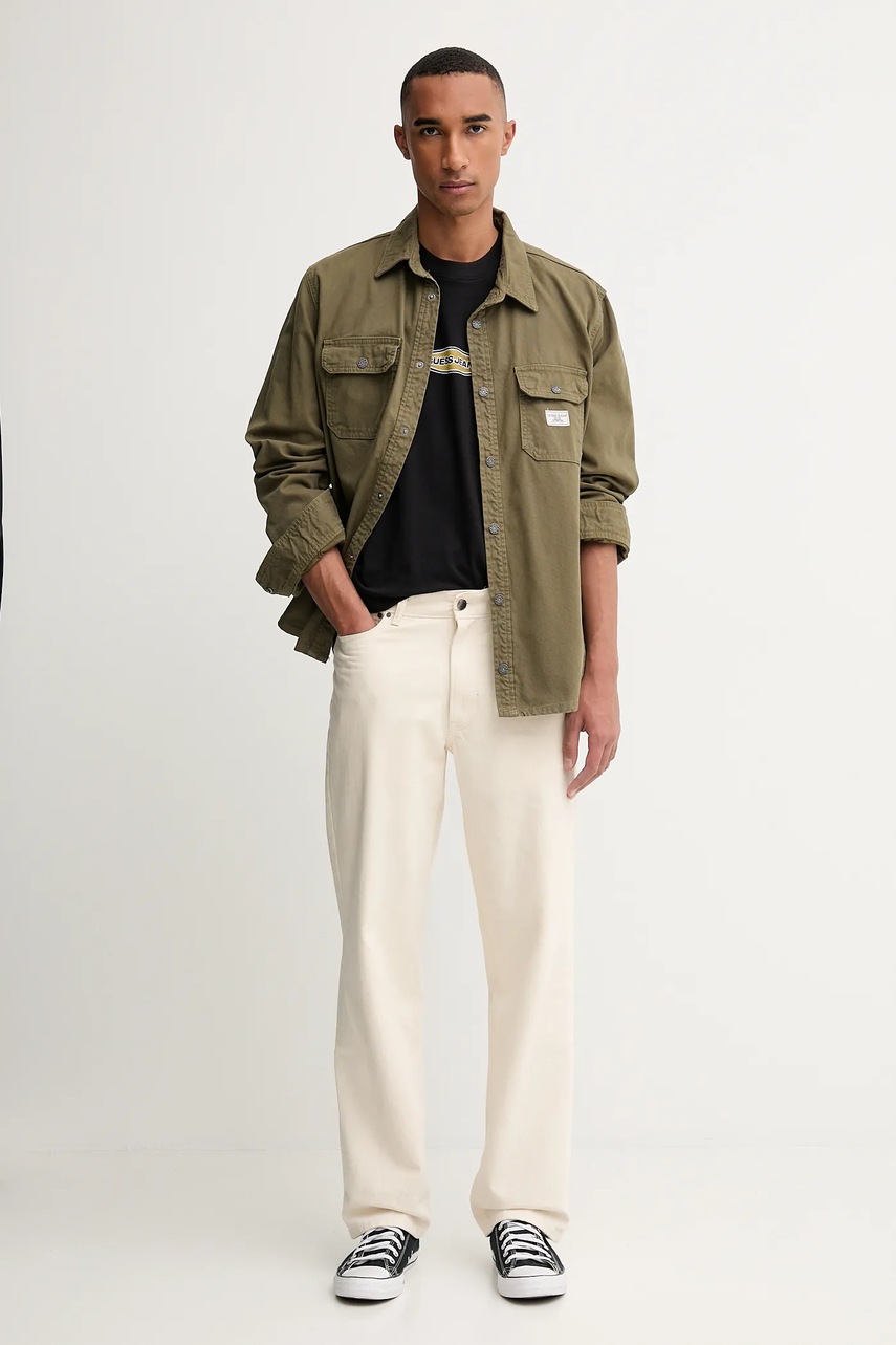 Хлопковая футболка Guess Jeans цвет чёрный с принтом M5BI29 K8FQ4