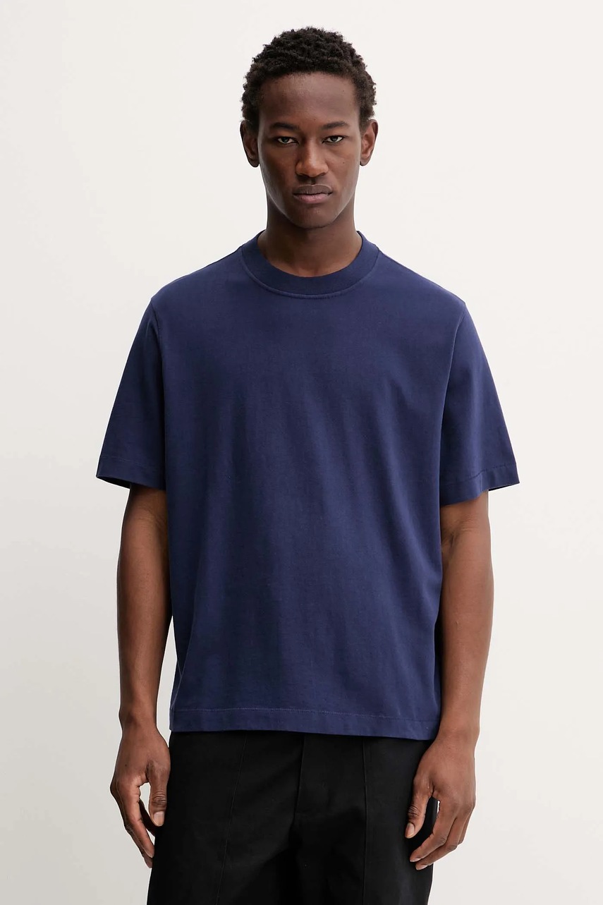 Abercrombie & Fitch tricou din bumbac culoarea bleumarin, uni, KI124-5394-200
