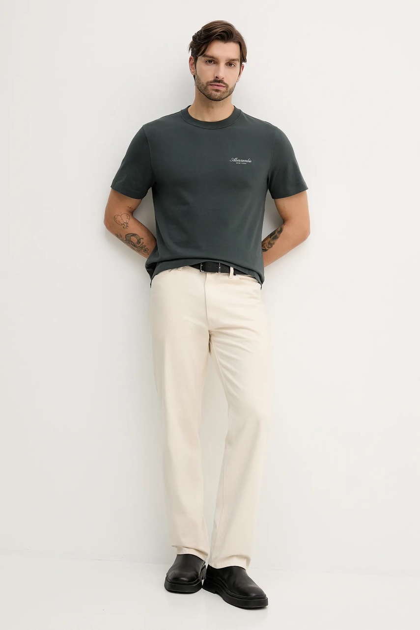 Βαμβακερό μπλουζάκι Abercrombie & Fitch 3-pack ανδρικό, χρώμα: πράσινο, KI123-5084-100 φωτογραφία