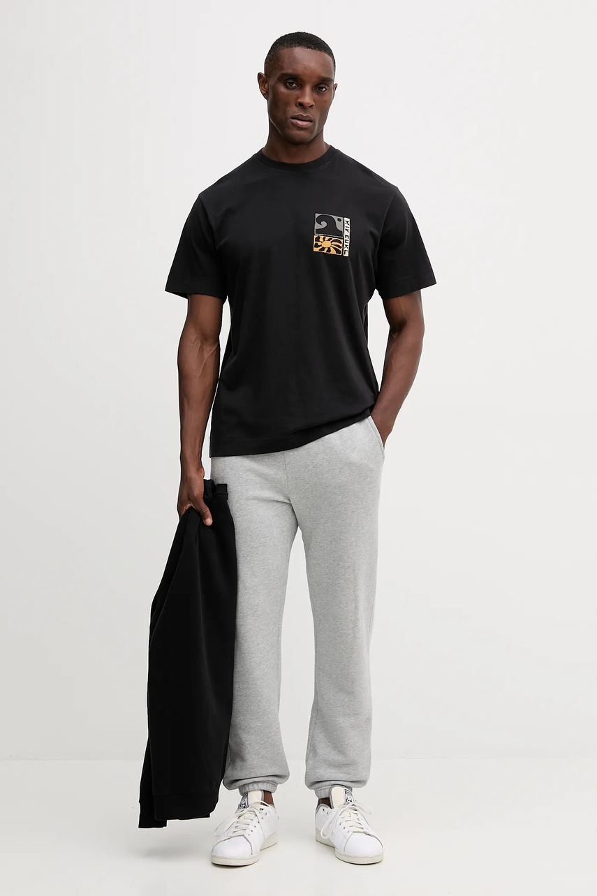 Хлопковая футболка Rip Curl AOTS цвет чёрный с принтом 0TUMTE